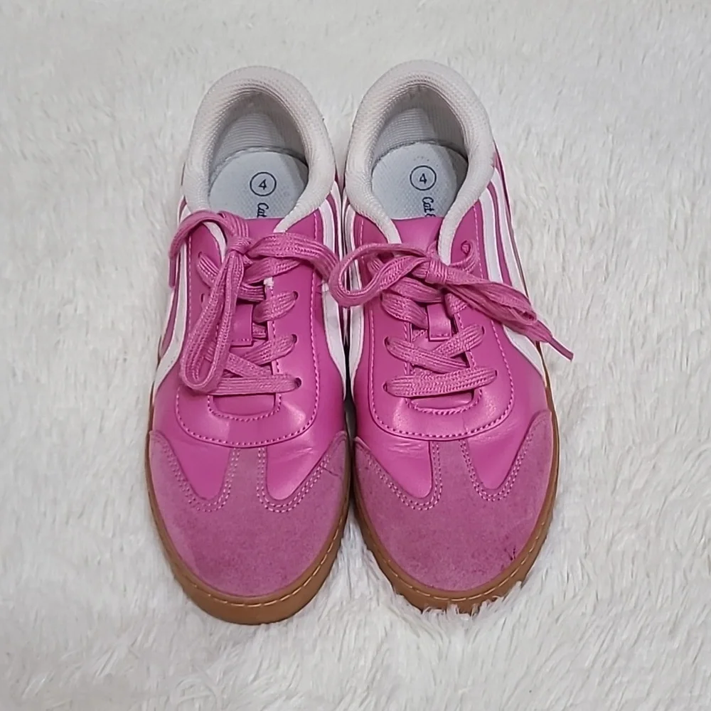 Cat & Jack Girls Pink Sneakers with White Trim - Size 4‎